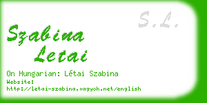 szabina letai business card