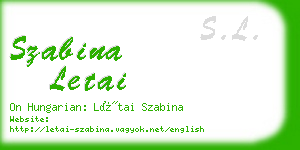 szabina letai business card